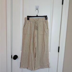 Thread & Supply Natural Beige Linen pants- capri type fit